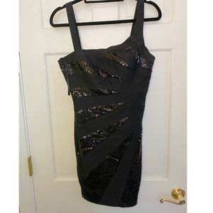 Black evening bodycon dress